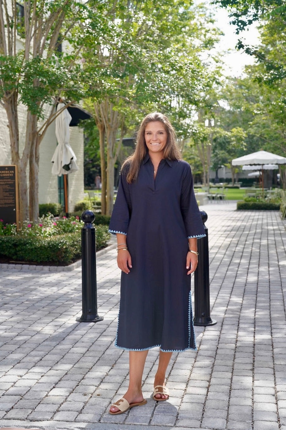 flowy navy blue dress Darren Midi Short Sleeve with Sky Whipstitch – Shop Madison Mathews style bodice with a Color:Brick Red subcategory: heels Blush lace dress #1124