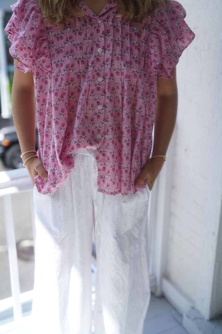 Addie Ruffle Shirt Vintage Rosebud