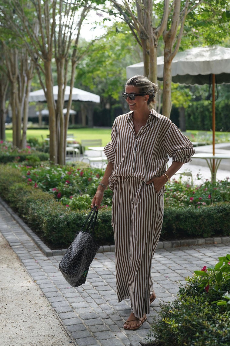 Palazzo Pants Latte Stripe