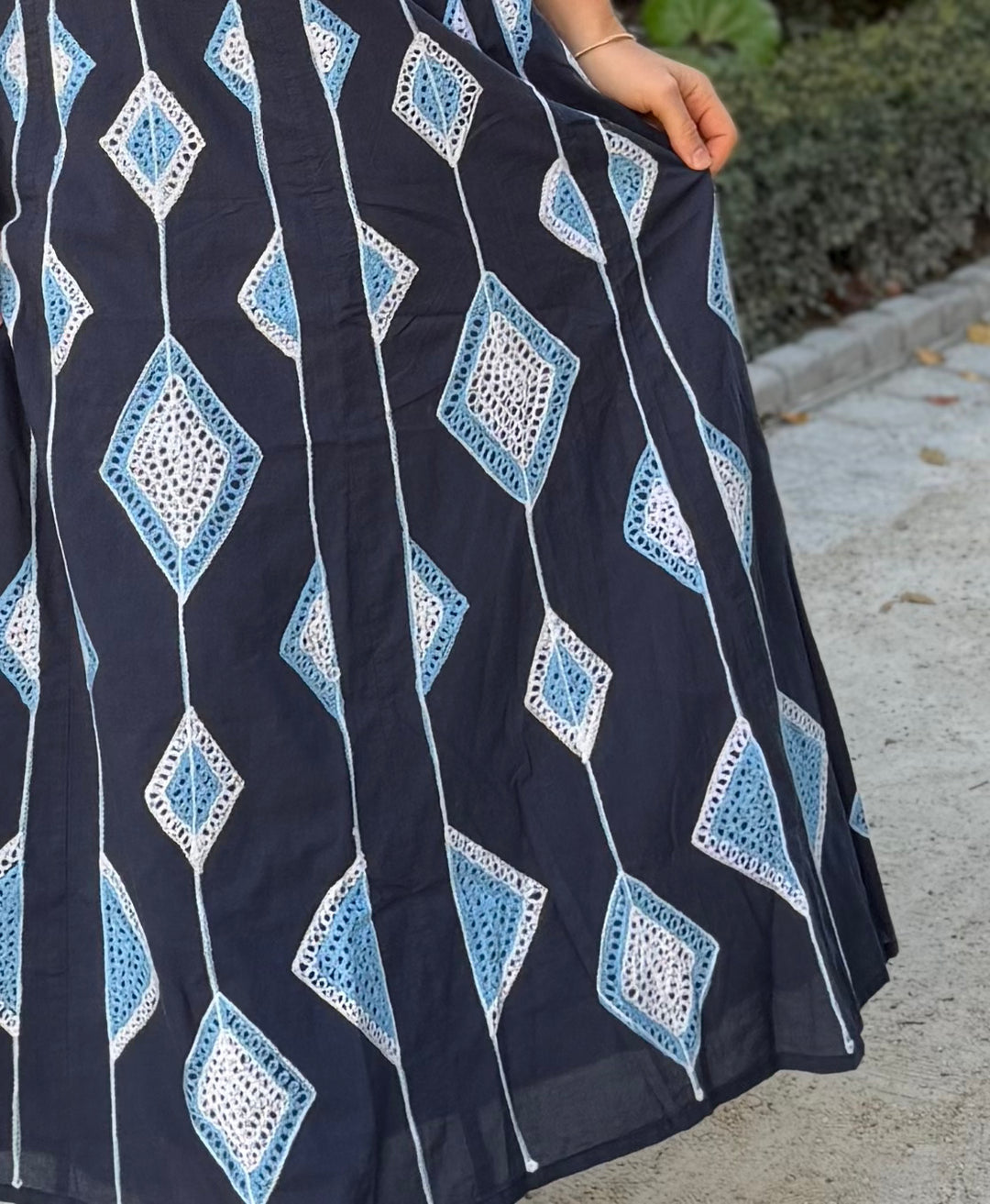 Hanley Midi Skirt Diamond Crochet