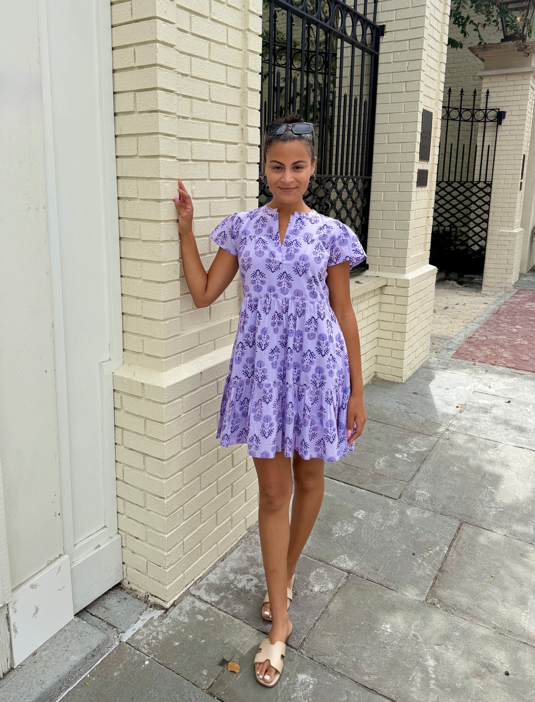 Folly Mini Dress Lilac Vintage Bloom Overdyed
