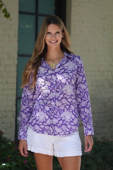 Karen Shirt | Purple Chatham Floral