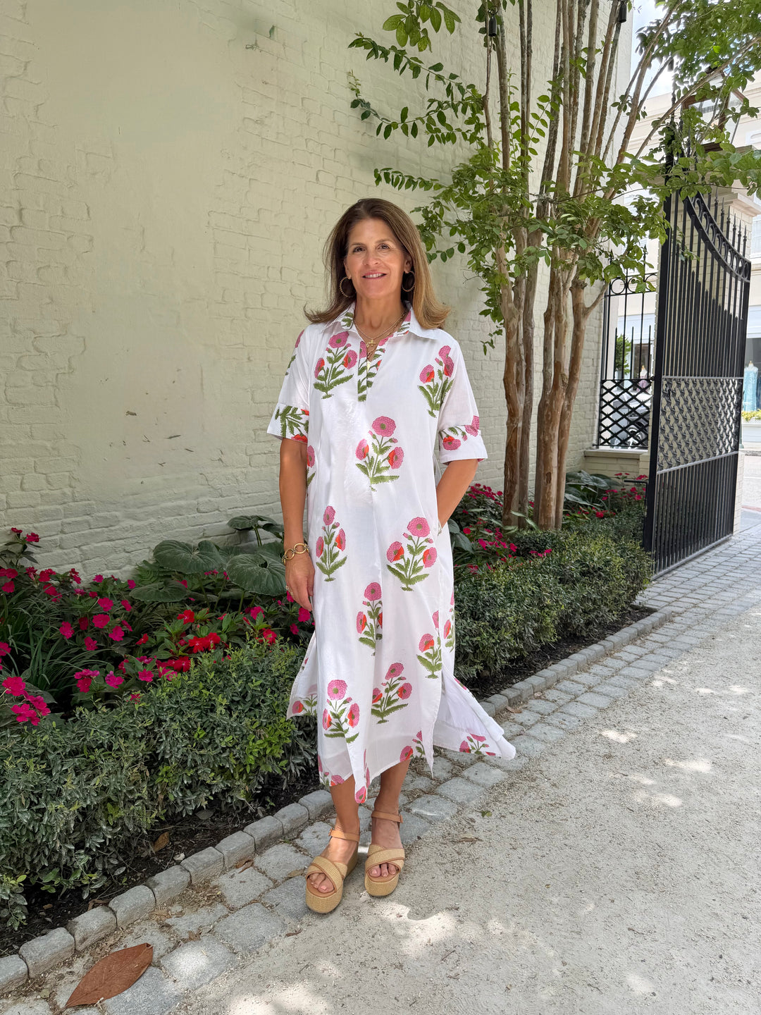 madison matthews dresses Mathews Dress White navy Summer Beach Boho NWOT small 4/6 Beachy Midi Madison-Mathews - The Folly in