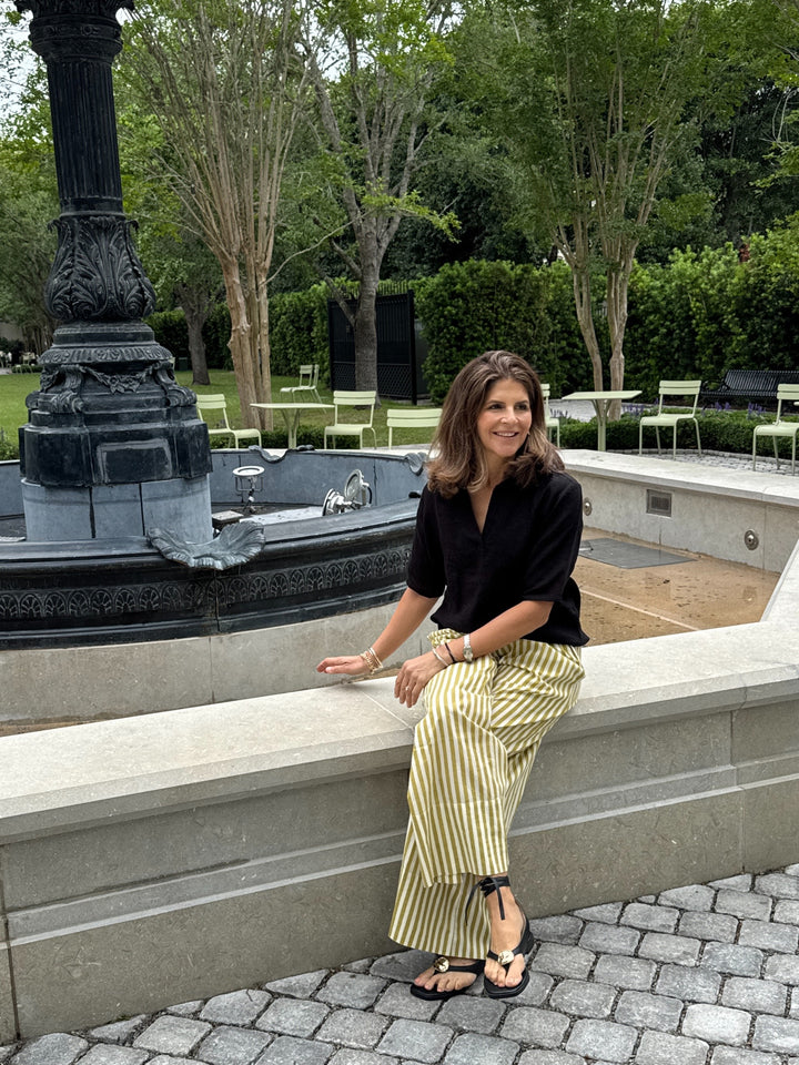 Palazzo Pants Sage Stripe