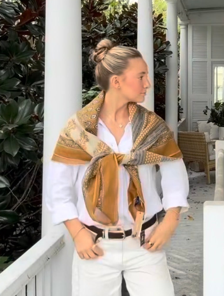 Mustard Stripe Scarf/Sarong