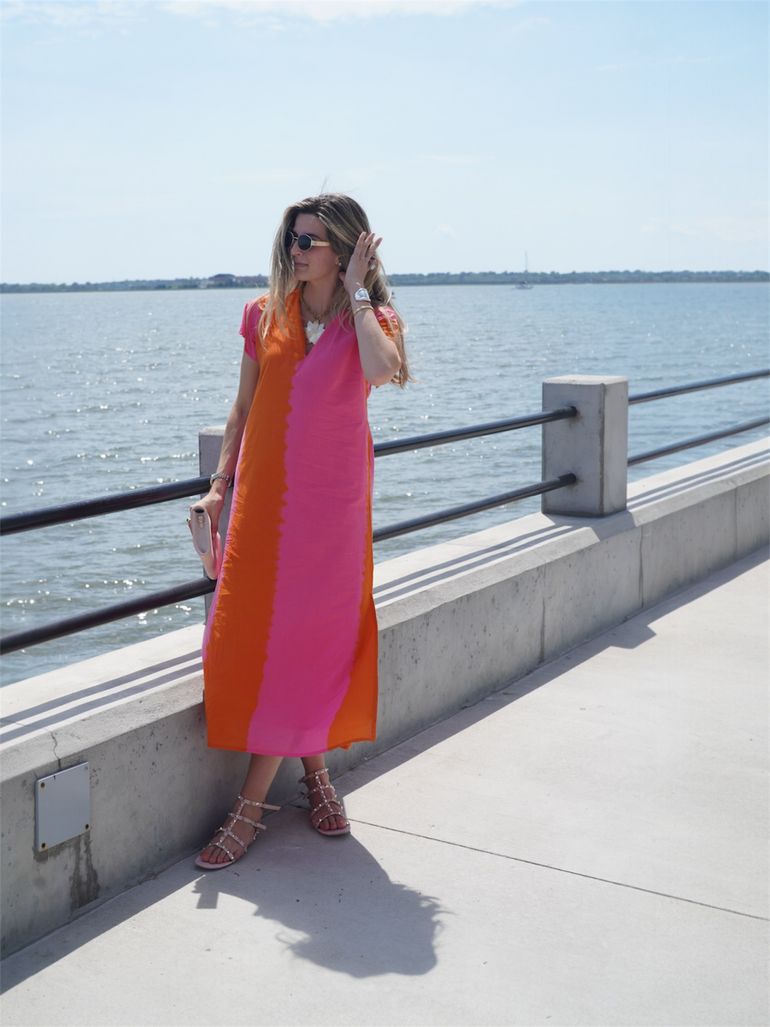 Sara Midi Dress Short Sleeve Sunset Tie Dye XL