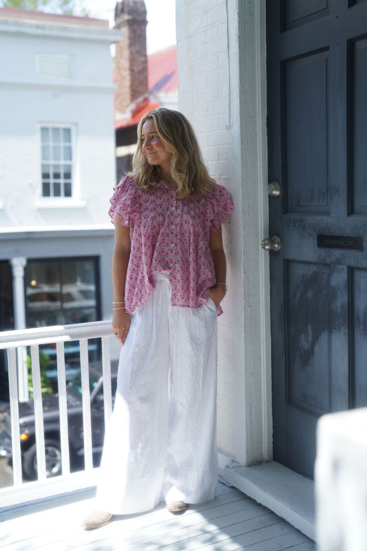 Addie Ruffle Shirt Vintage Rosebud