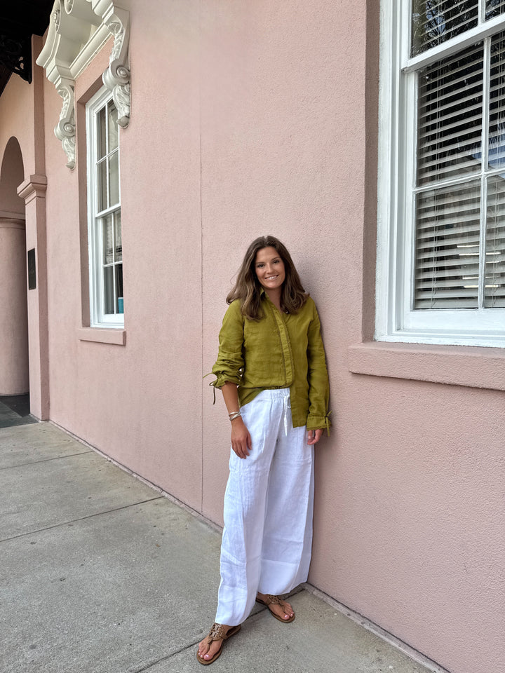 Bella Linen Shirt Bay Leaf
