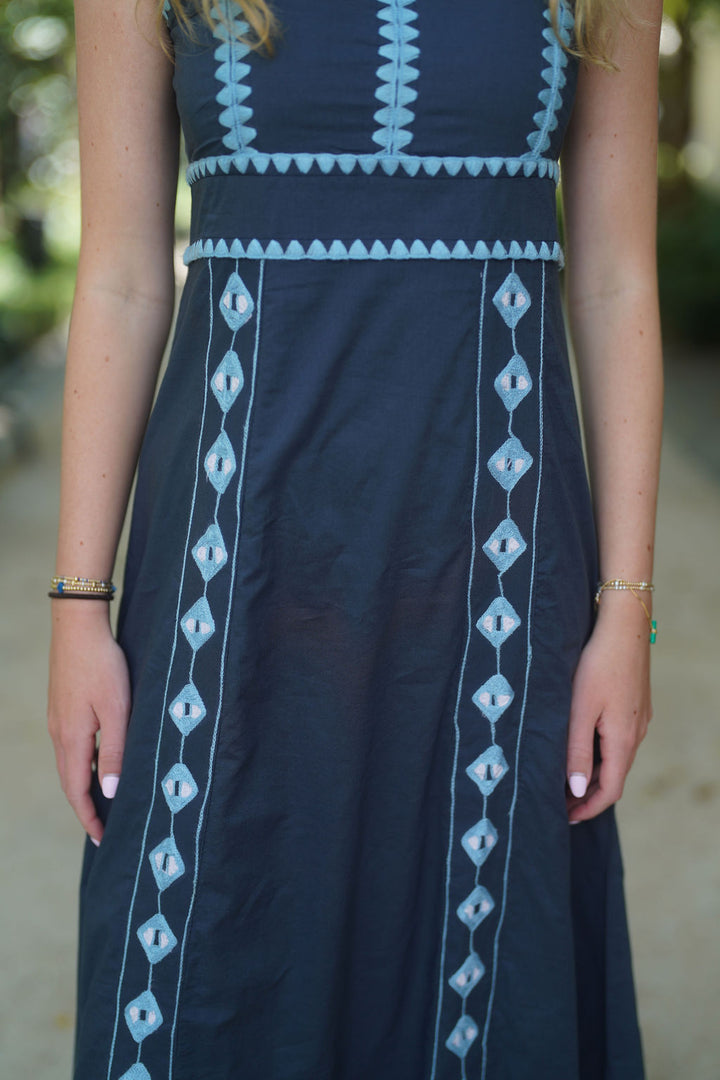 Maggie Midi Dress Midnight Blue