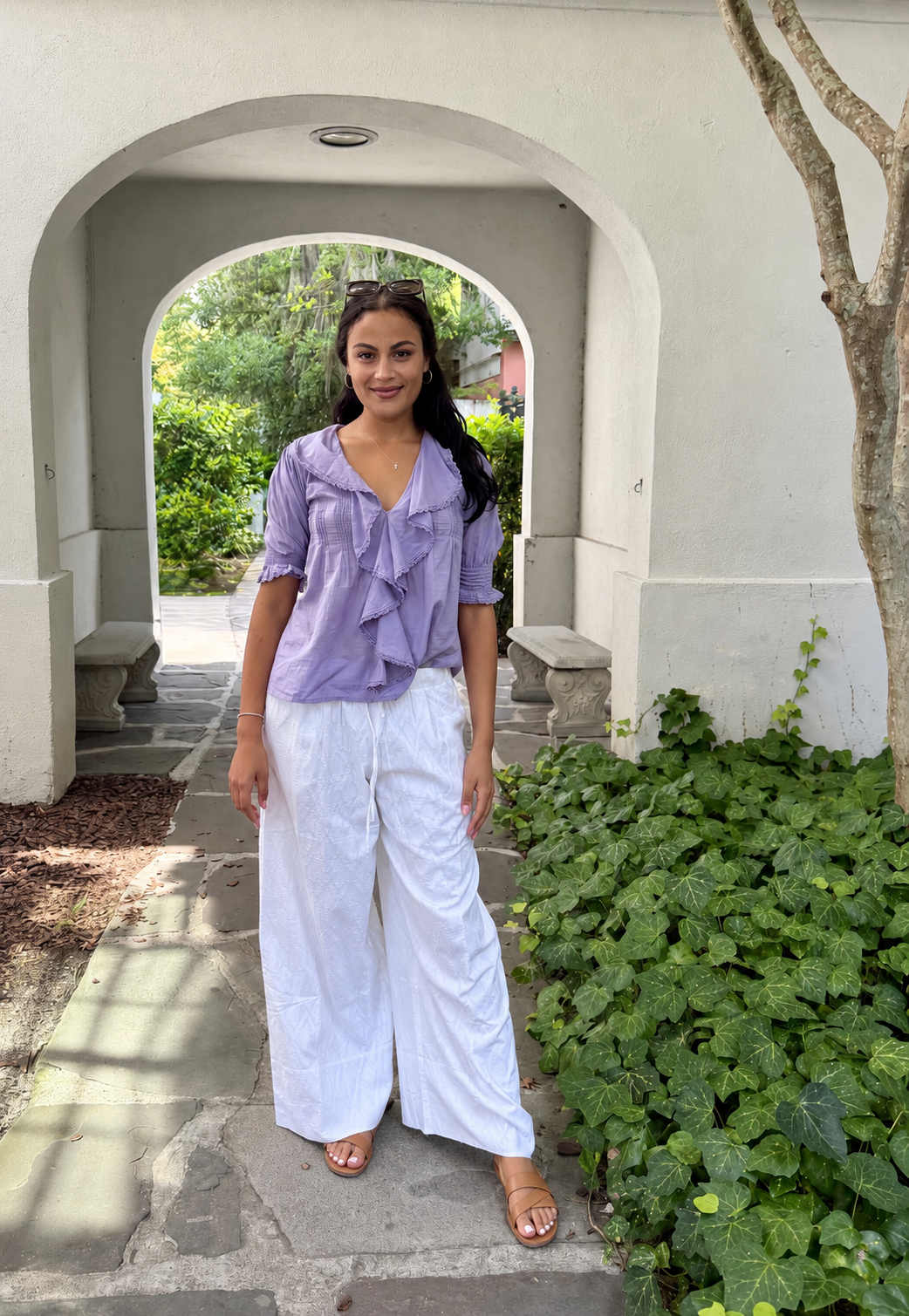 Amelia Ruffle Top Lilac