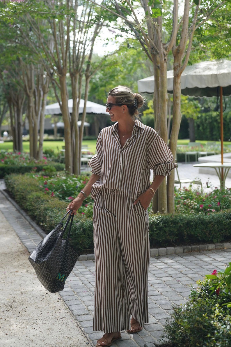 Palazzo Pants Latte Stripe