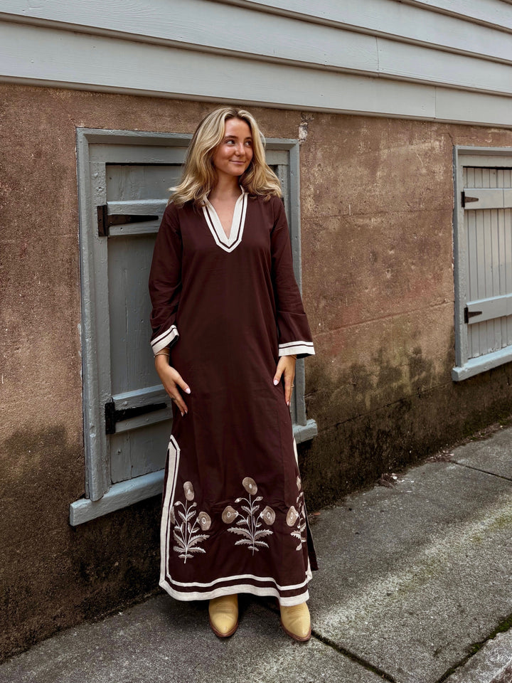 Evelyn Maxi Dress Rich Chocolate Brown