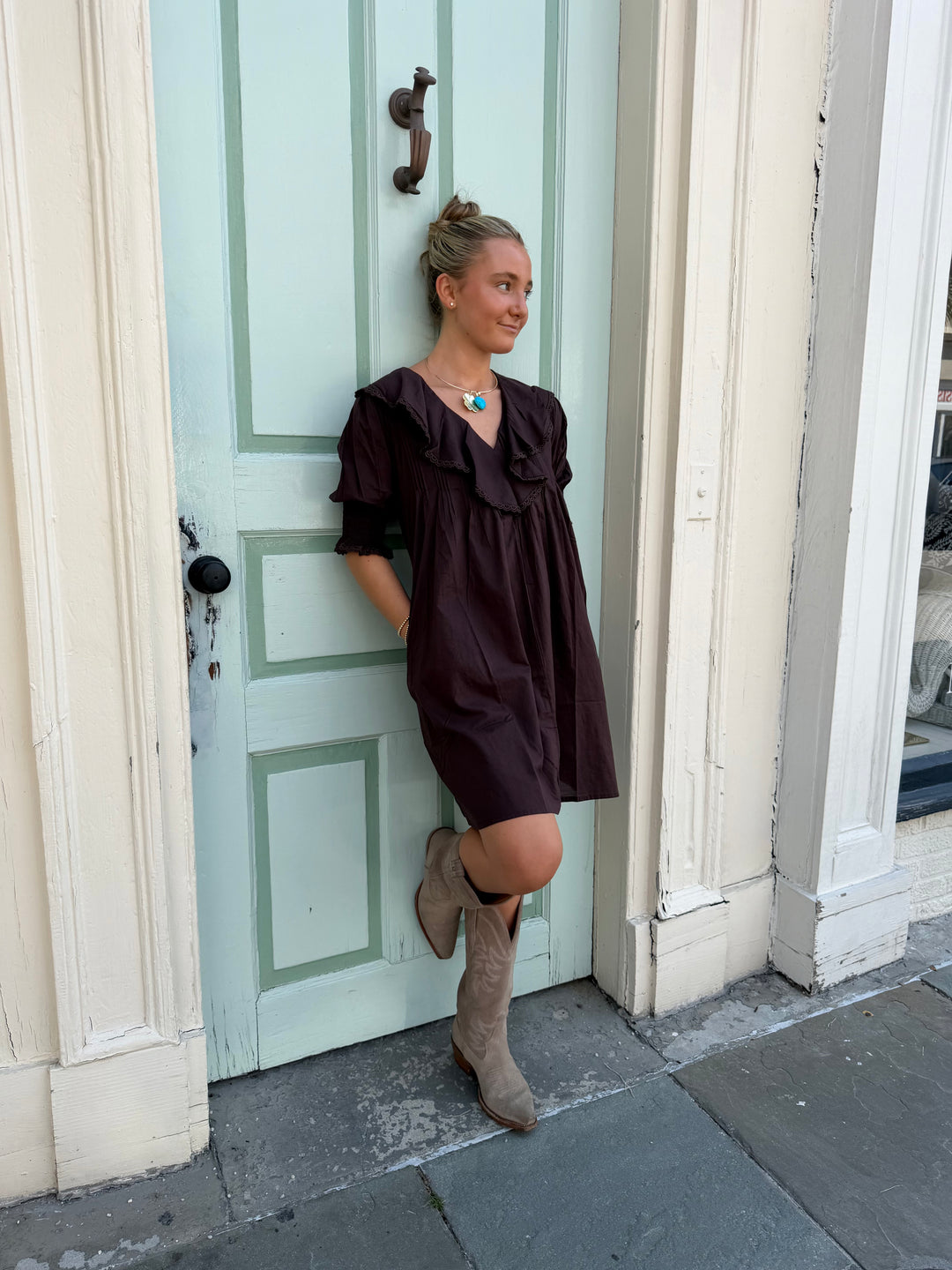 Amelia Mini Dress Brown