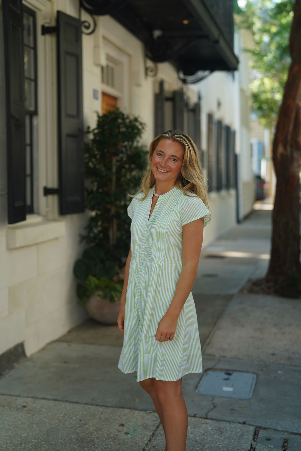 green seersucker dress Kinsley Dress
