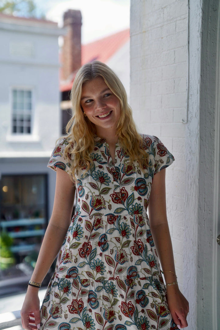 Folly Midi Dress Multi Bohemian Floral