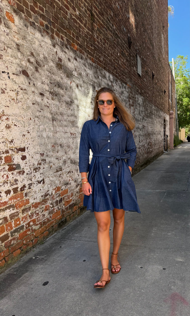 Tanner Belted Dress Denim