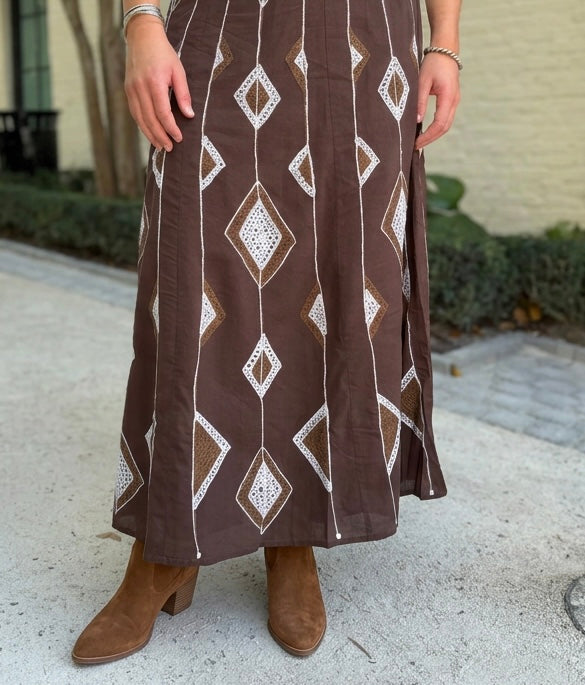 Hanley Midi Skirt Diamond Crochet
